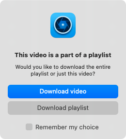 VideoDuke notification part of playlist 